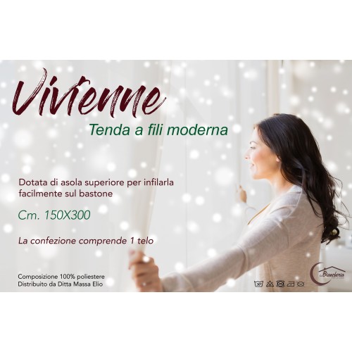 VIVIENNE FIL RIDEAU pour porte cm. 150X300 couleur unie BLANC