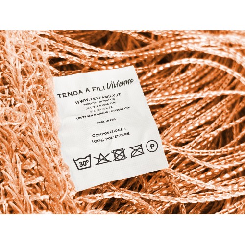 VIVIENNE RIDEAU FIL pour porte cm. 150X300 couleur unie ORANGE