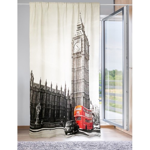 LONDON TENT English BUS cm.160X240 made MADE in ITALY linen blend