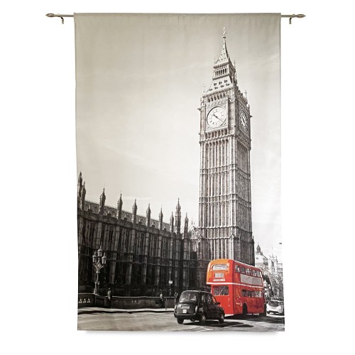 LONDON TENT English BUS cm.160X240 made MADE in ITALY linen blend