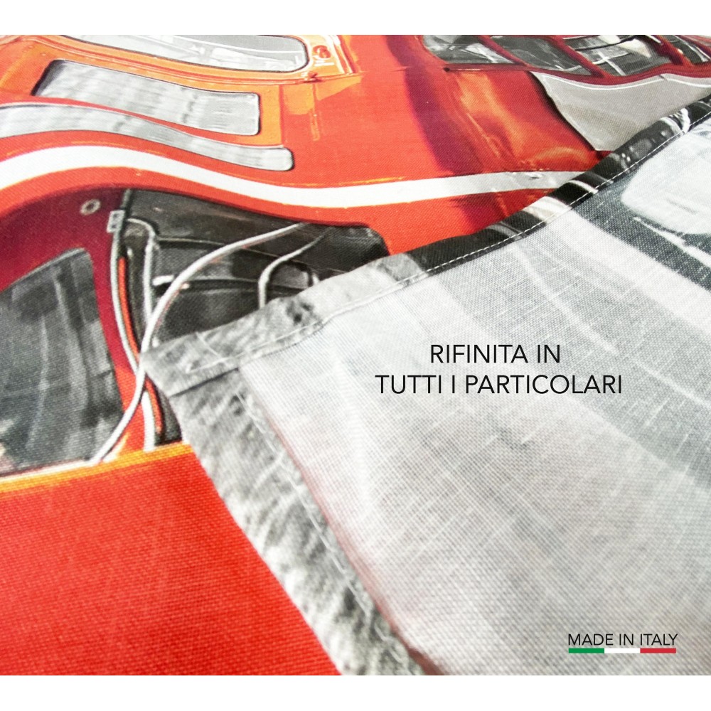 LONDON TENT English BUS cm.160X240 made MADE in ITALY linen blend