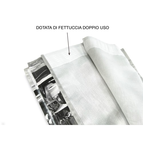 LONDON TENT English BUS cm.160X240 made MADE in ITALY linen blend