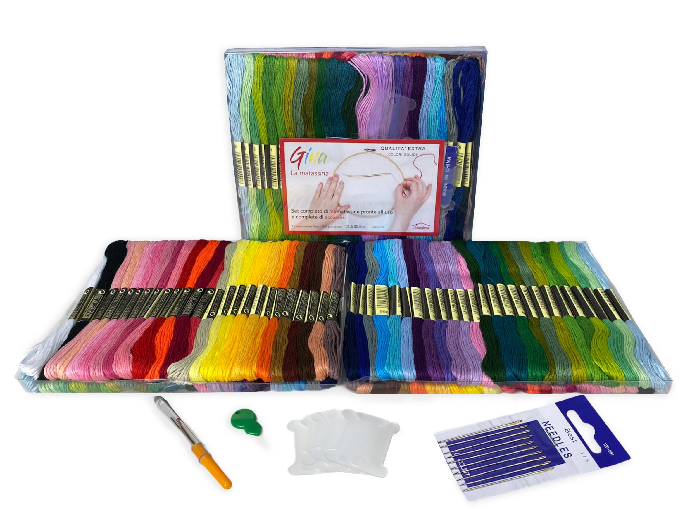 Kit di matassine di filo multicolore da ricamo per punto croce 50/100/150 50 Skeins Per Pack fili per lavori a mano Multicolor 