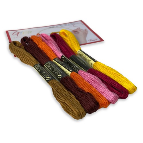 Lot de 50 Skins Point de Croix GINA le fil d'écheveau pour fil à broder et kit de broderie