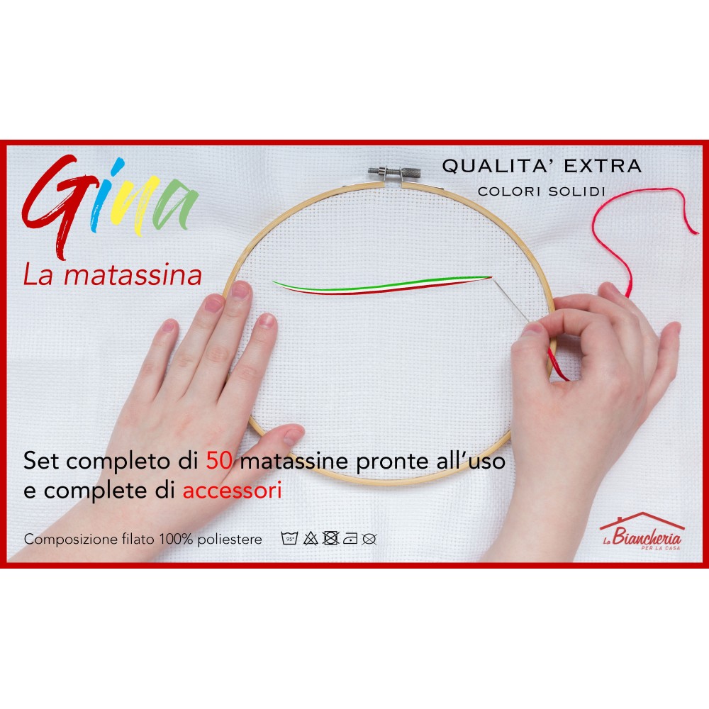 Set 50 Matassine Punto Croce GINA la matassina filato per ricamare filo e KIT ricamo