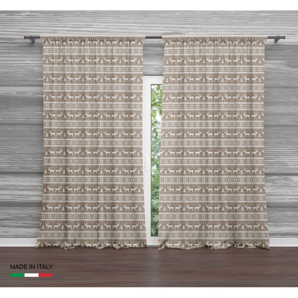 TENDA TIROLESE BEIGE MAGLIA cm.160X300 confezionata MADE in ITALY misto lino