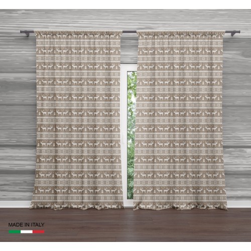 BEIGE TYROLEAN CURTAIN MESH cm.160X300 made MADE in ITALY Leinenmischung