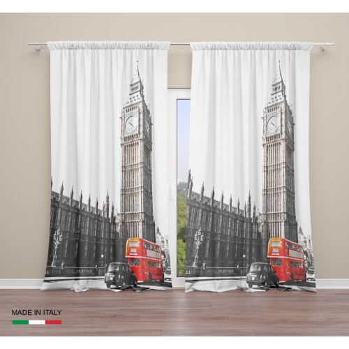 LONDON ZELT English BUS cm.160X240 hergestellt MADE in ITALY Leinenmischung