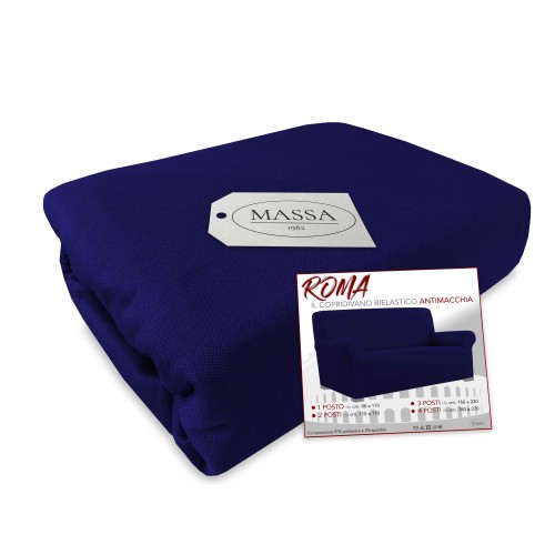 Funda de sofá elástica universal ROMA resistente a las manchas DARK BLUE