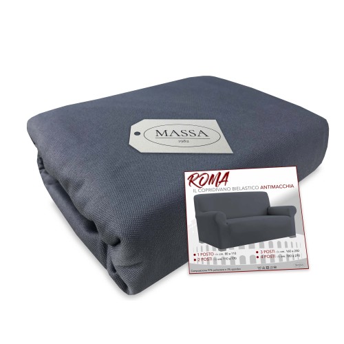 Universal stretch sofa cover ROMA stain-resistant DARK GREY