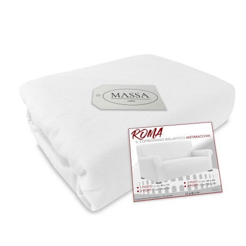 Universal stretch sofa cover ROMA stain-resistant WHITE
