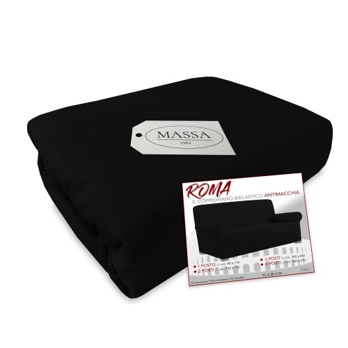 Universal-Stretch-Sofabezug ROMA schmutzabweisend SCHWARZ