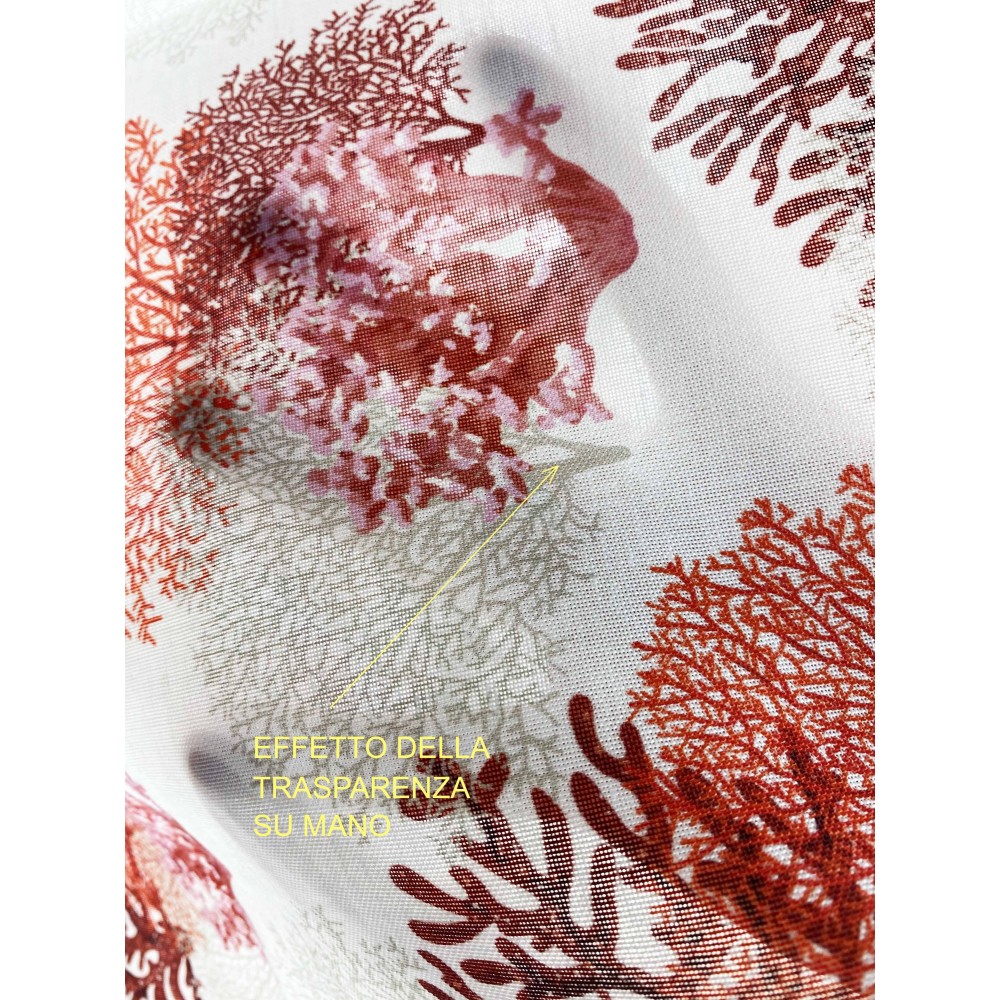 RIDEAU CORAIL rouge cm.160x300 emballé MADE in ITALY mélange de lin