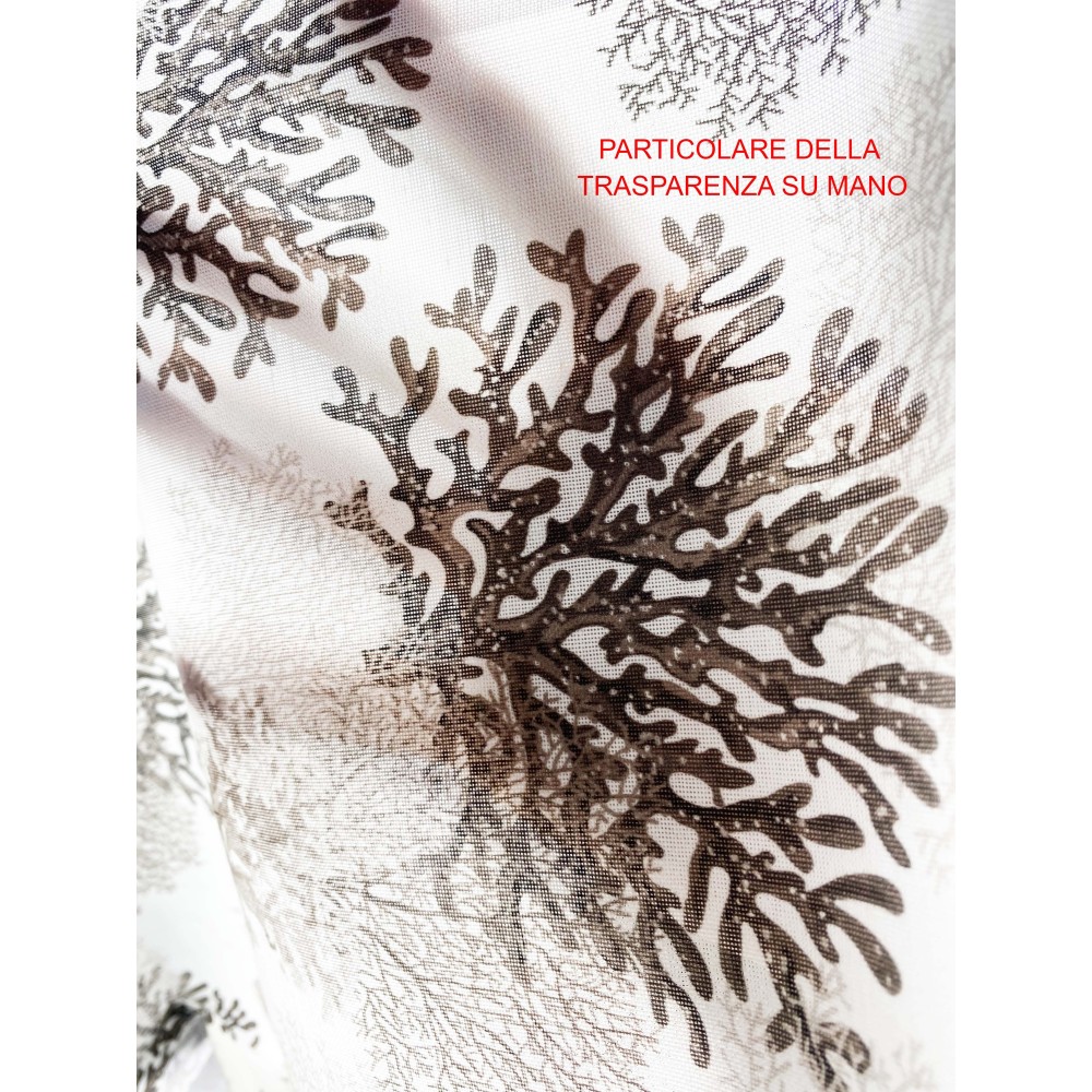 CORTINA DE CORAL beige cm.160X300 hecha MADE en mezcla de lino ITALIA