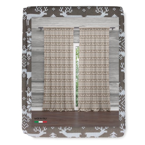 RIDEAU TYROLIEN BEIGE PULL cm.160x300 emballé MADE in ITALY lin