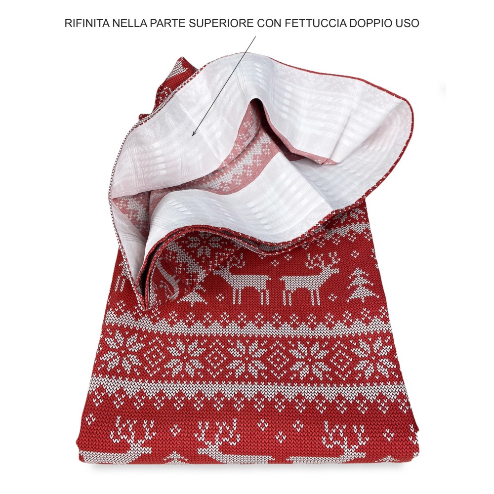 RED TYROLEAN CURTAIN cm.160X300 MADE MADE in ITALY linen blend