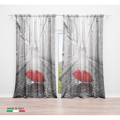 TIENDA PARÍS CON PARAGUAS cm.160X240 hecho MADE en mezcla de lino ITALIA