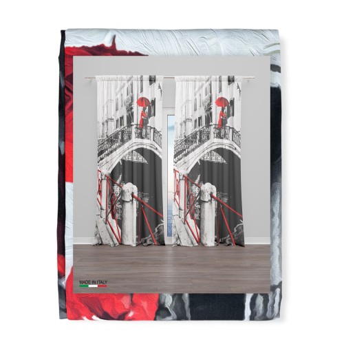VENEZIANISCHER VORHANG PONTE INNAMORATI cm.160X300 made in ITALY Leinenmischung