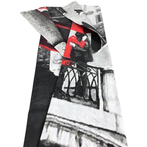 RIDEAUX VENISE PONTE INNAMORATI cm.160x300 emballé Made in ITALY mélange de lin