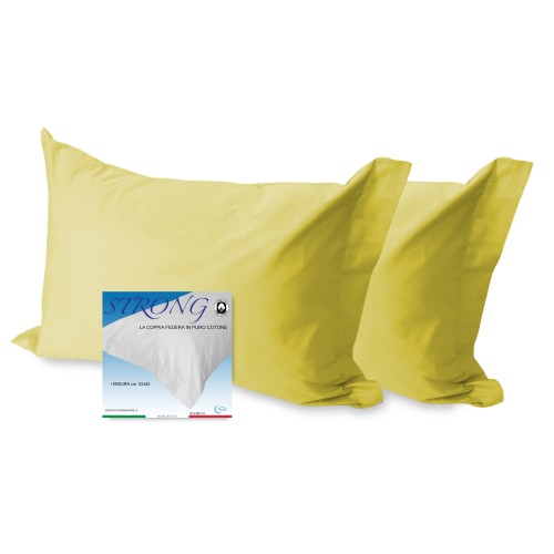 PAIRE de taie d'oreiller pour COUSSIN STRONG de couleur unie JUANE cm. 52X82