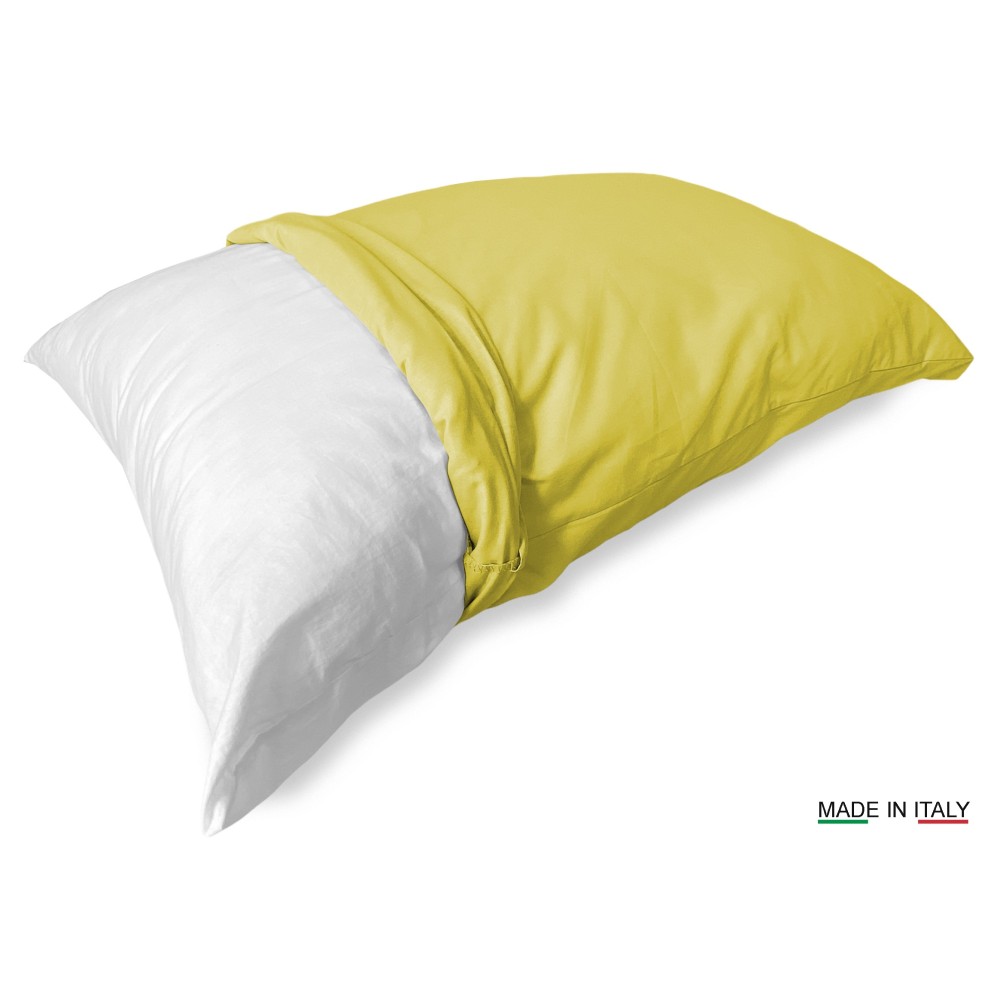 PAR de fundas de almohada para funda de almohada AMARILLA de color sólido FUERTE cm. 52X82