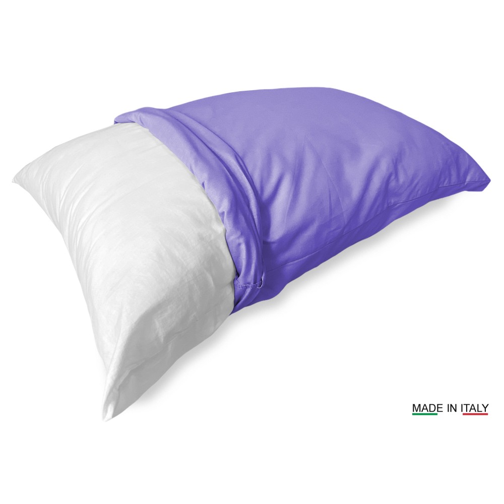 PAIR of pillowcase for STRONG PILLOW solid color LILAC cm. 52X82