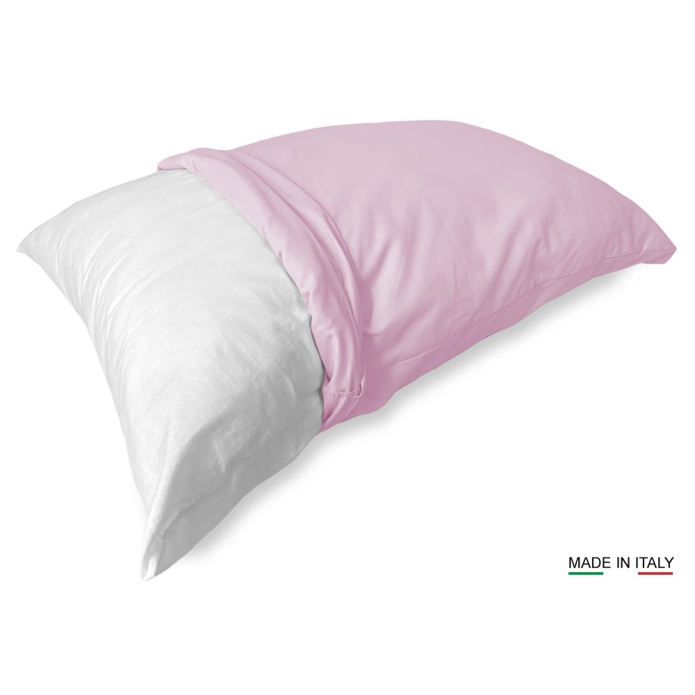 COPPIA federa per GUANCIALE STRONG tinta unita ROSA cm. 52X82