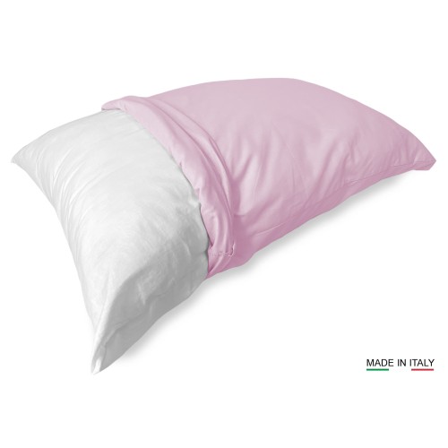 COPPIA federa per GUANCIALE STRONG tinta unita ROSA cm. 52X82