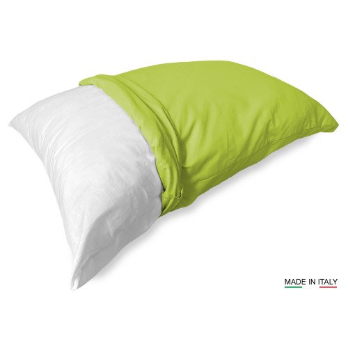 PAIR of pillowcase for STRONG solid color ACID GREEN cm. 52X82