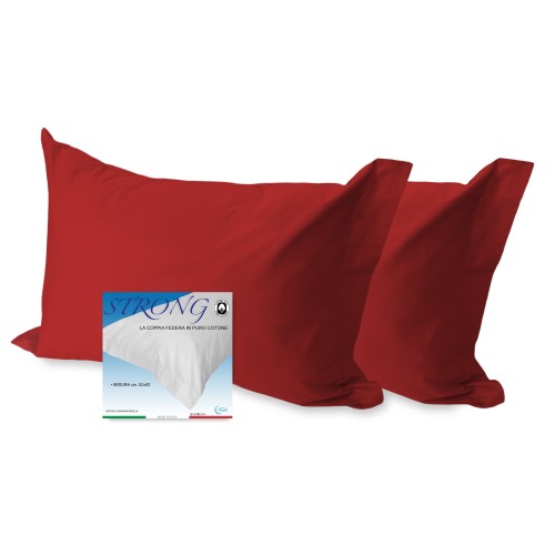 PAAR Kissenbezüge für STRONG einfarbig BORDEAUX cm. 52X82 cm