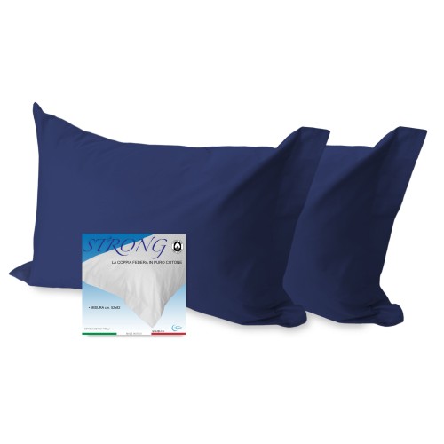 PAR de fundas de almohada para STRONG PILLOW en color AZUL OSCURO cm. 52X82