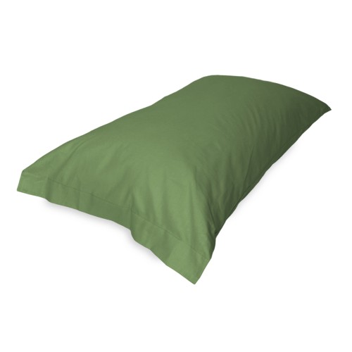 PAIR of pillowcase for STRONG pillow solid color PRAIRIE GREEN cm. 52X82
