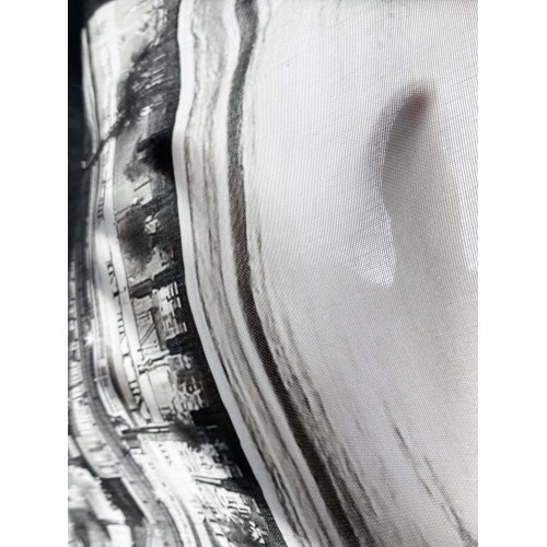 CORTINA NUEVA YORK con puente BROOKLYN cm.160X300 hecho MADE en mezcla de lino ITALIA