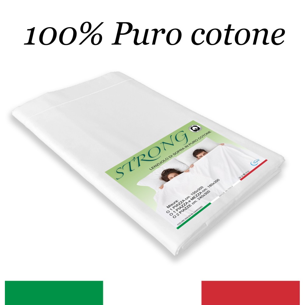 TOP SHEET CORDONETTO STRONG white made in Italy