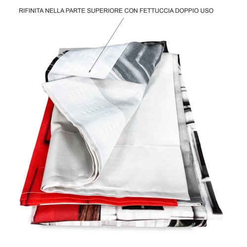 TENDA LONDRA inglese TELEPHONE cm.160X300 confezionata MADE in ITALY misto lino