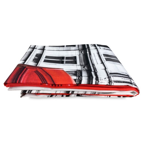 LONDON ENGLISH TELEPHONE CURTAIN cm.160X300 made MADE in ITALY linen blend