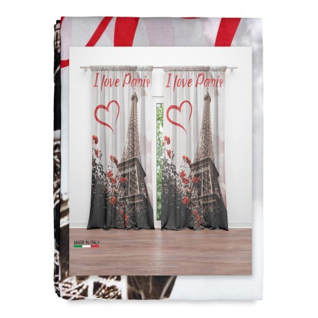 Cortina estampada con la Torre Eiffel de París