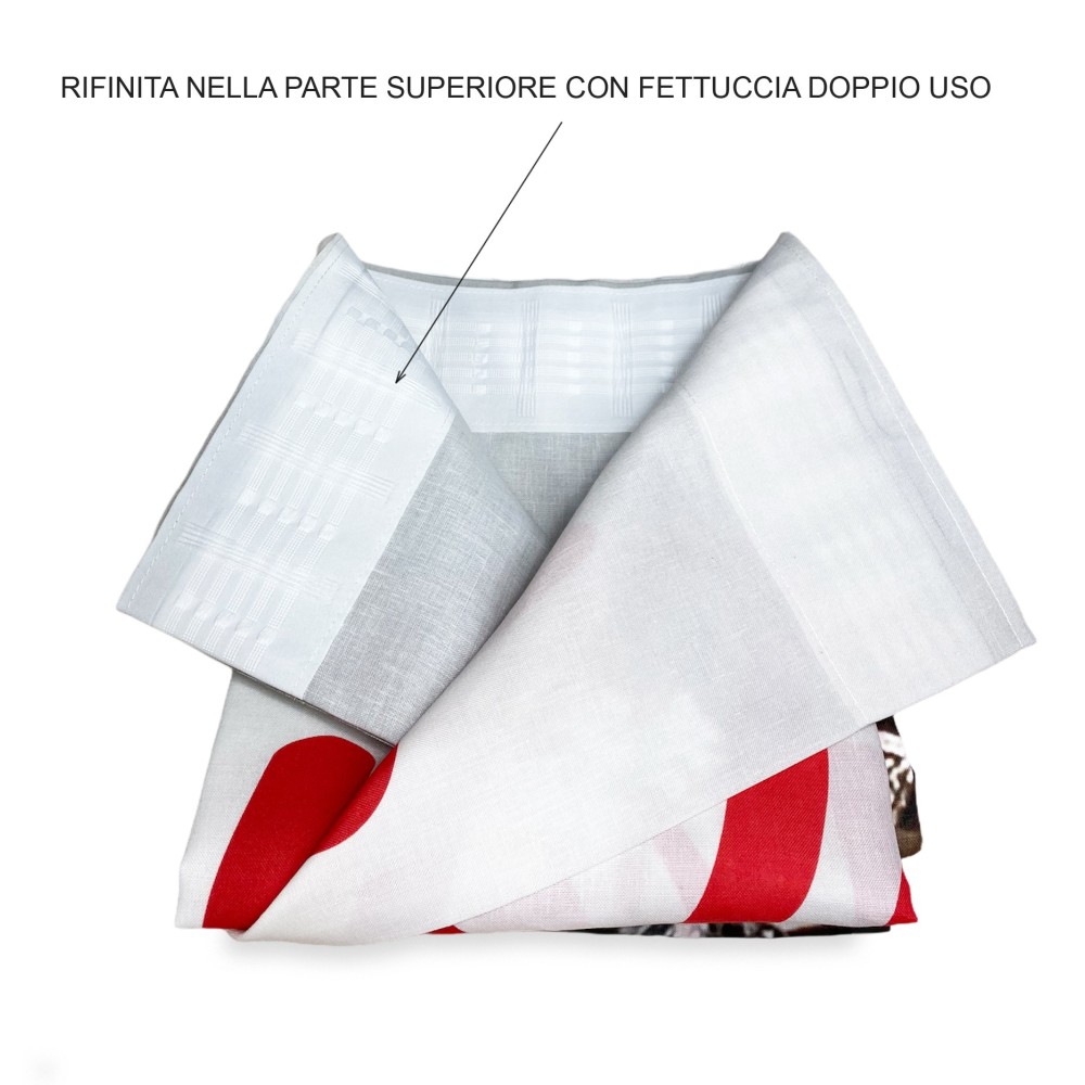 TENDA I LOVE PARIS cm.160X300 confezionata MADE in ITALY misto lino