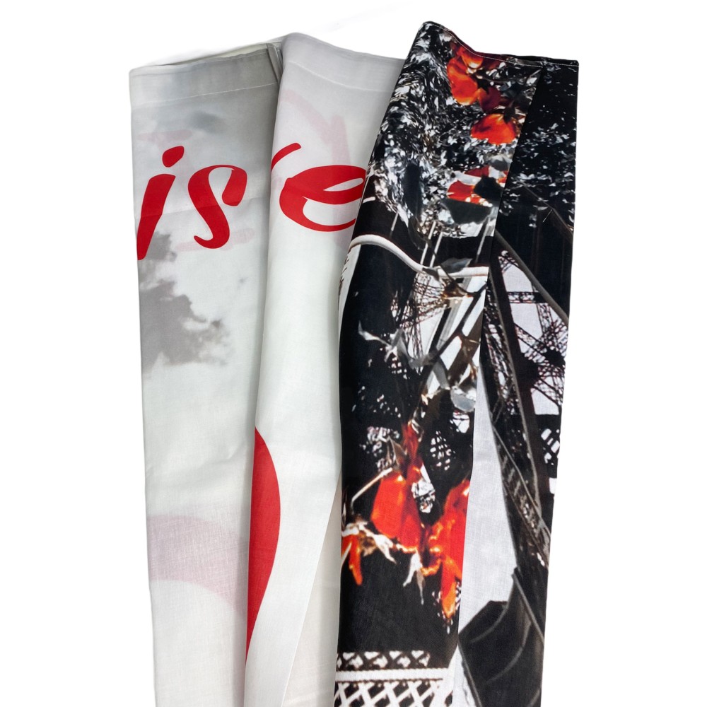 TENDA I LOVE PARIS cm.160X300 confezionata MADE in ITALY misto lino