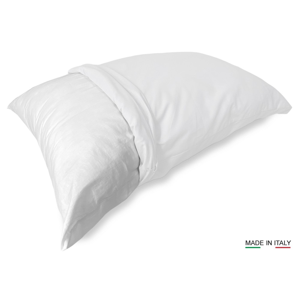 PAR de fundas de almohada para funda de almohada BLANCA de color sólido FUERTE cm. 52X82 hecho en Italia