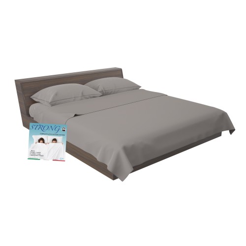 SHEET SET STRONG SHEETS plain color DOVE GREY pure COTTON Made in Italy
