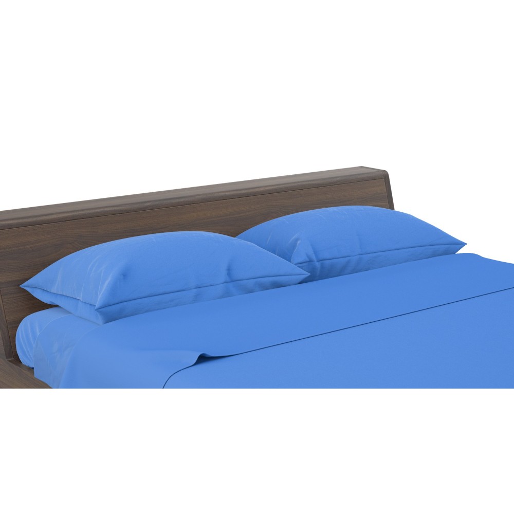 LAKEN-SET STRONG SHEETS einfarbig BLUETTE reine BAUMWOLLE Made in Italy