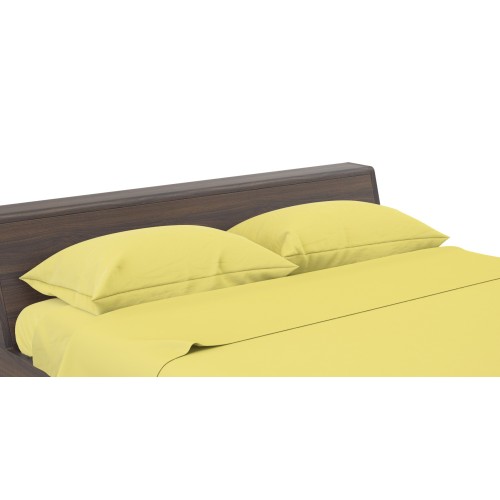 SHEET SET STRONG SHEETS solid color YELLOW pure COTTON Made in Italy