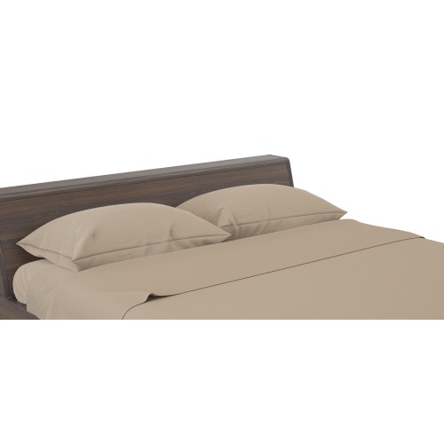 COMPLETO lenzuolo STRONG LENZUOLA tinta unita NOCCIOLA puro COTONE Made in Italy