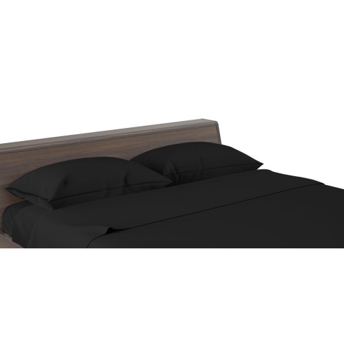 SHEET SET STRONG SHEETS solid color BLACK pure COTTON Made in Italy