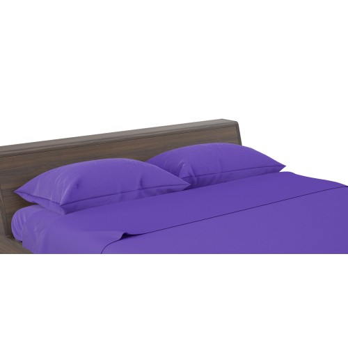 SHEET SET STRONG SHEETS solid color PURPLE pure COTTON Made in Italy