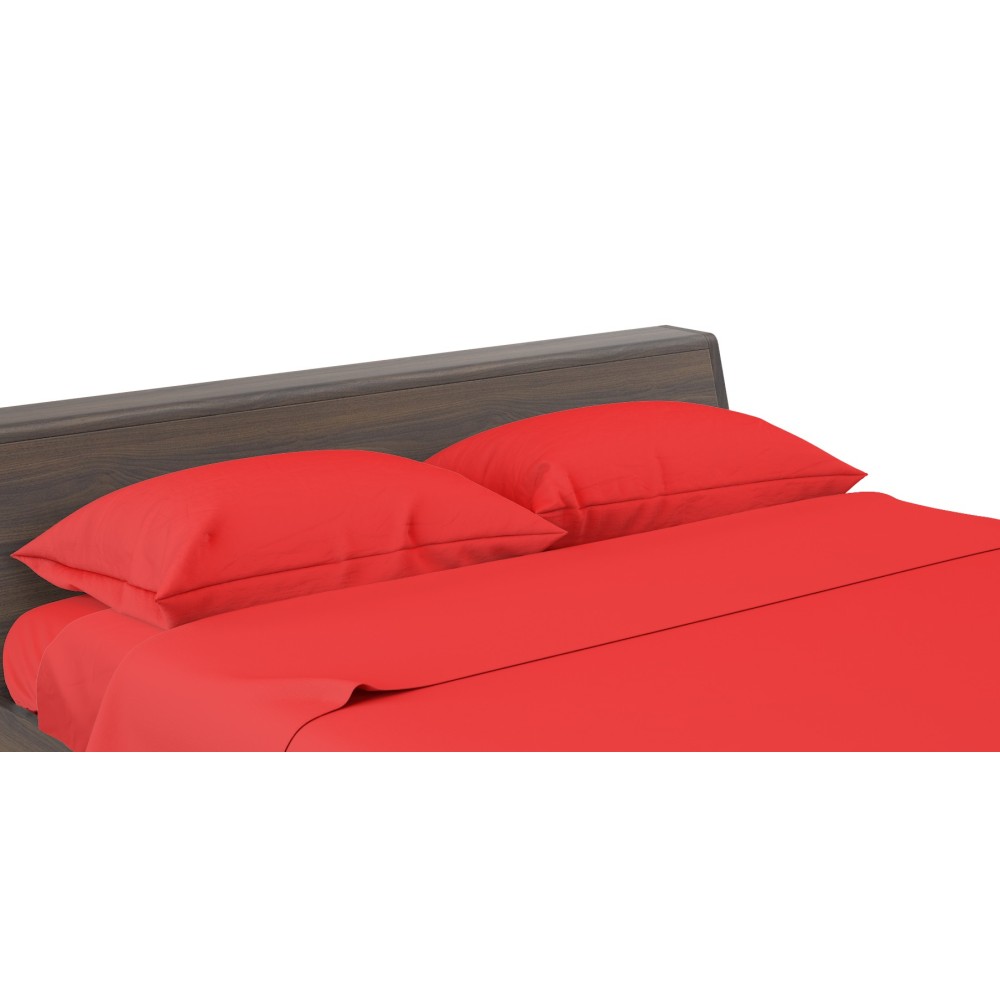STRONG SHEETS Bettwäsche-Set einfarbig ROT reine BAUMWOLLE Made in Italy
