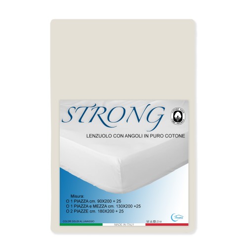 SHEET with CORNERS STRONG solid color CREAM made in Italy
