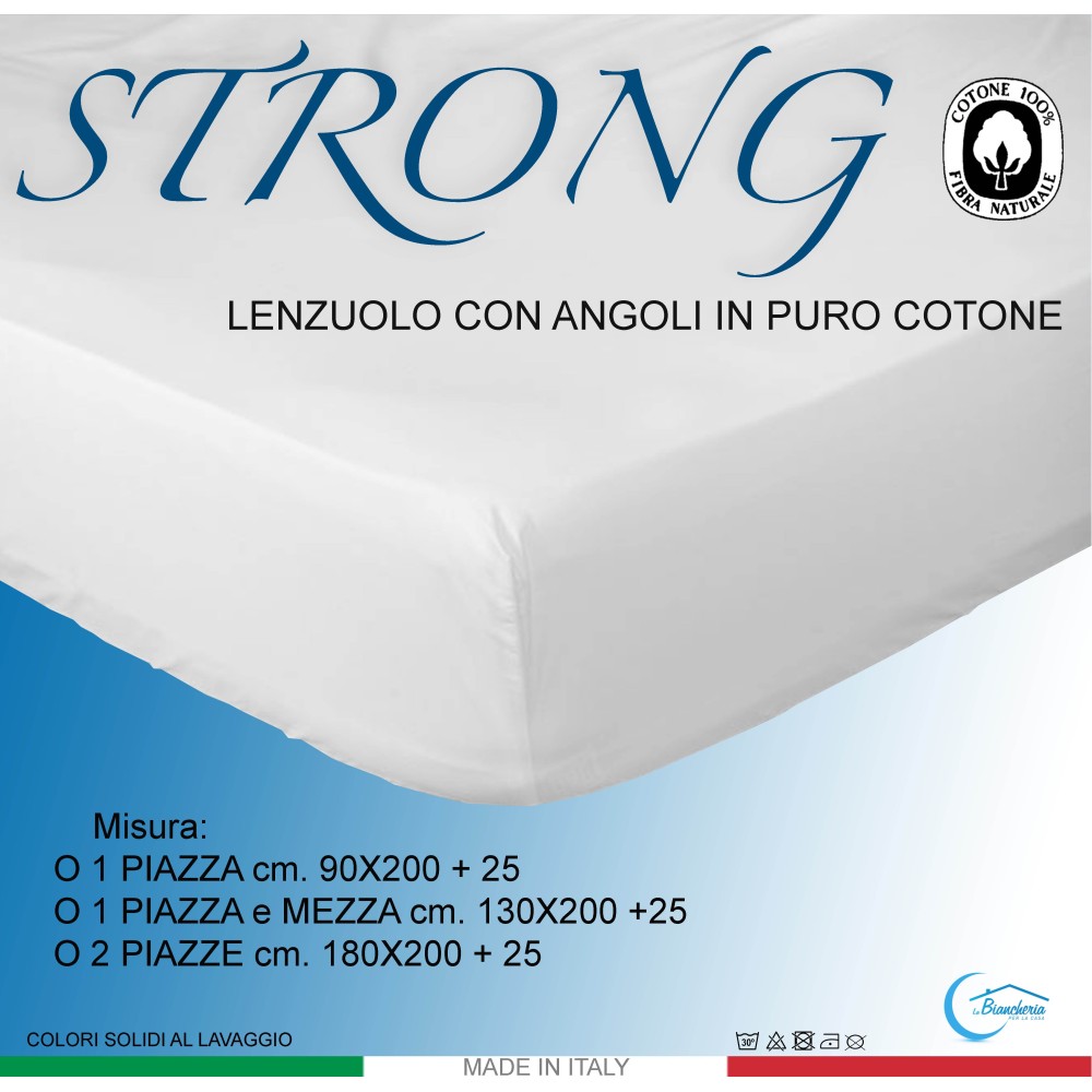 LENZUOLO con ANGOLI STRONG tinta unita PANNA made in Italy