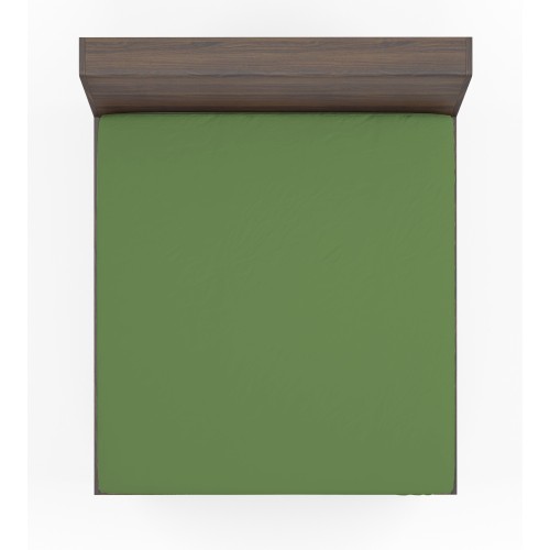 SHEET WITH CORNERS STRONG solid color PRAIRIE GREEN made in Italy